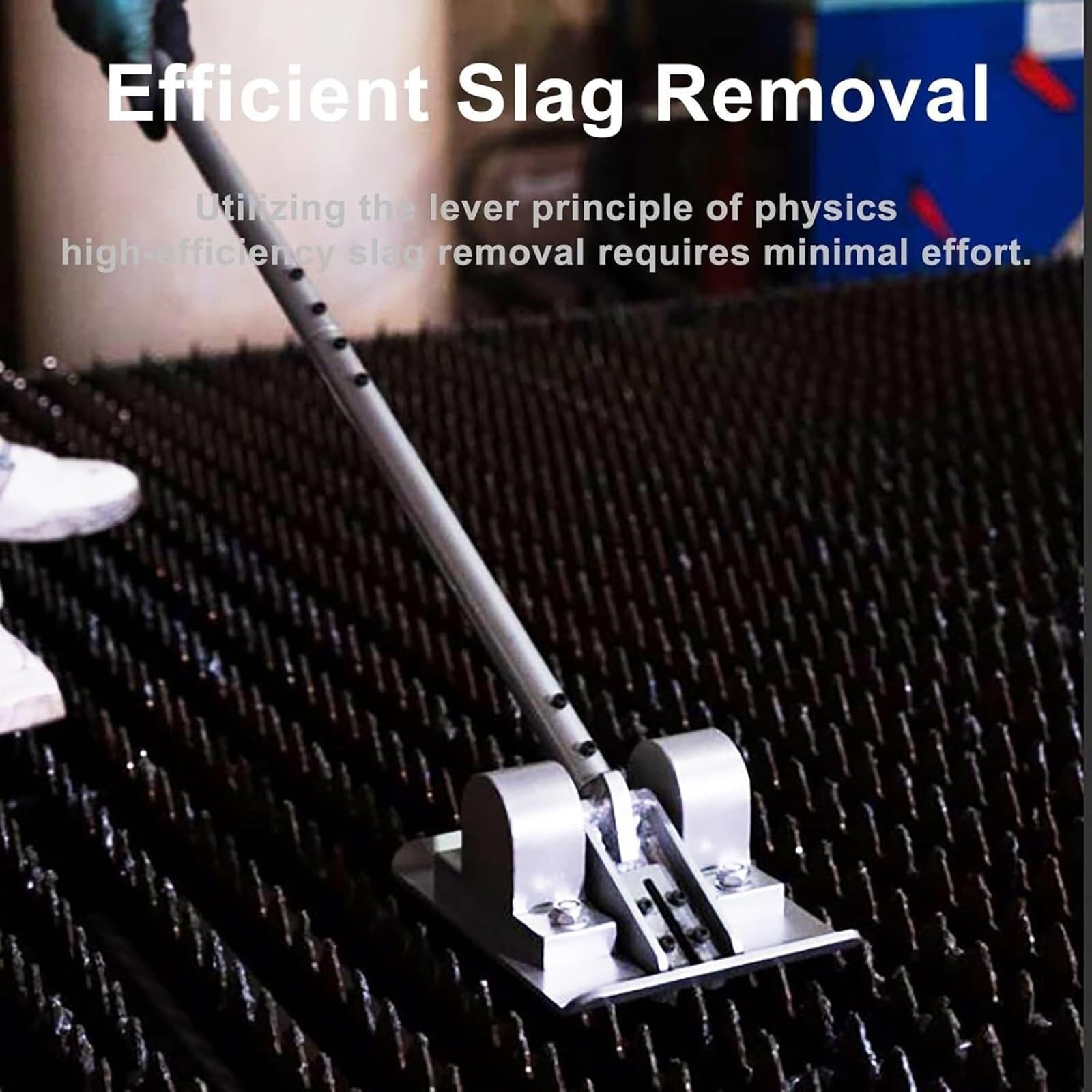 Herramienta manual de eliminación de escoria, limpiador manual resistente para máquinas de corte térmico, eliminación eficiente de escoria para rejillas de metal y residuos de soldadura