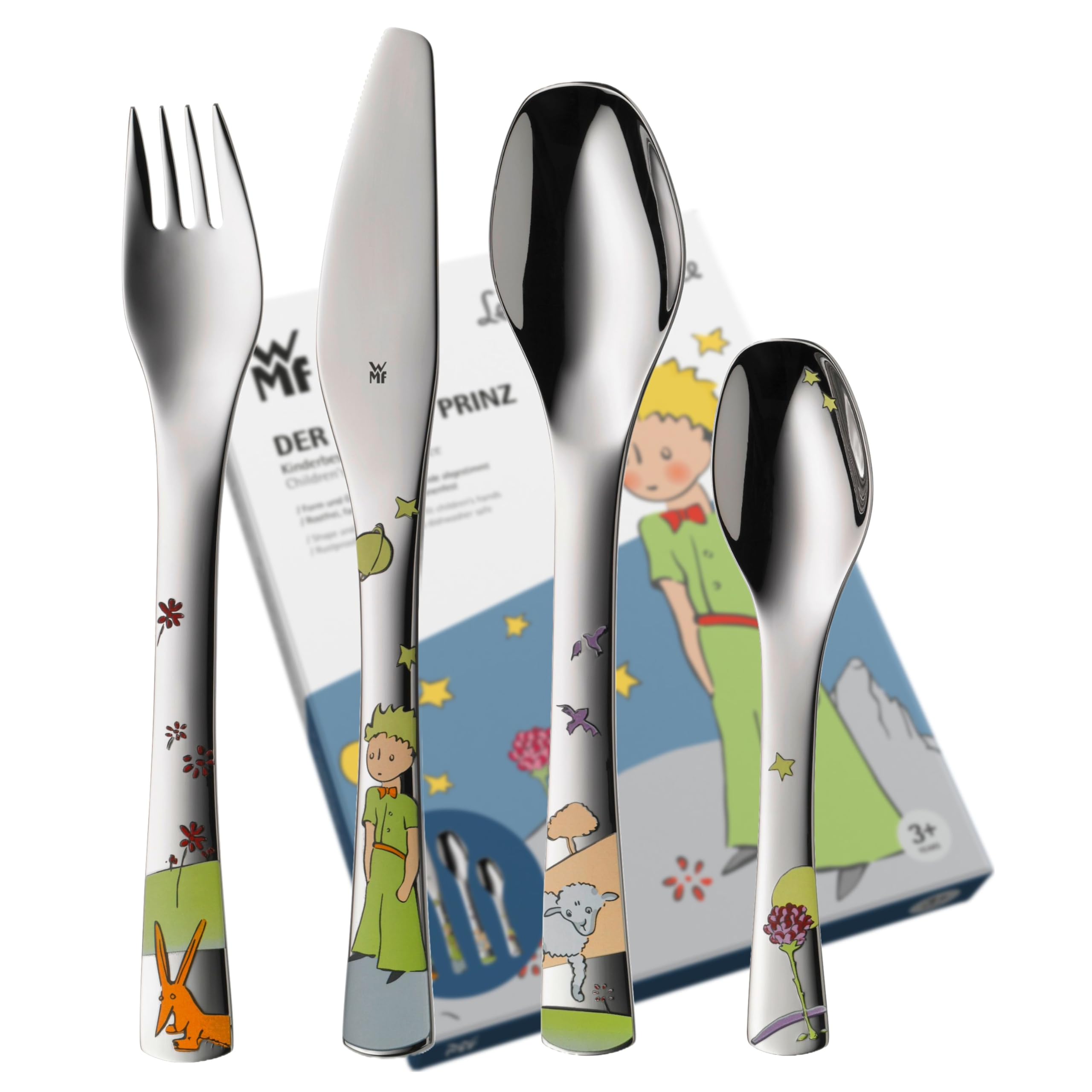 Posate per bambini WMF Il Piccolo Principe con incisione del nome - bellissimo set di posate per bambini - regali di battesimo personalizzati con incisione, idee regalo per bambine e bambini dai 6 ann
