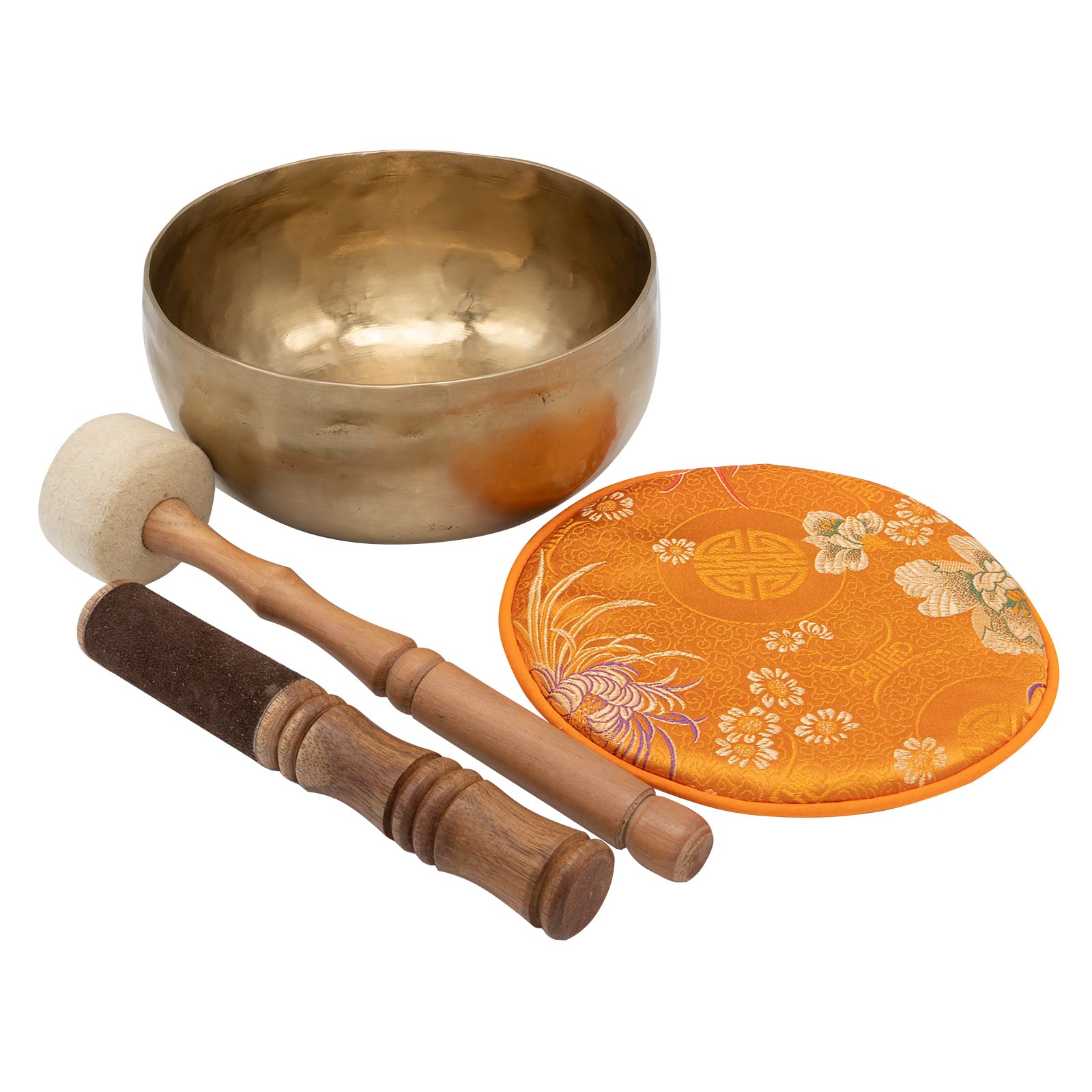 Nepal Klangschale I Handgeschmiedet I für Meditation, Yoga & Entspannung I 700-800 g I Inkl. Zubehör I Fair Trade aus Nepal