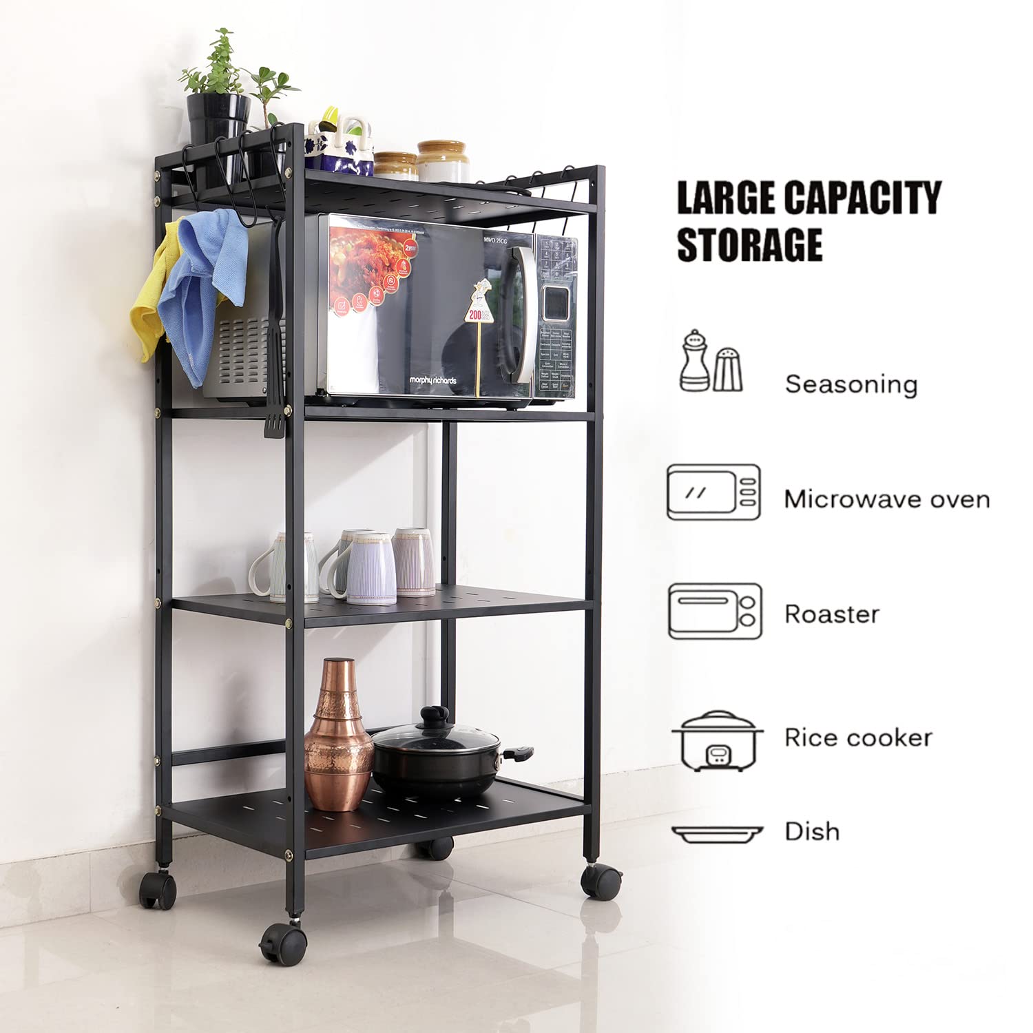 Kitchen Vegetable Storage Cart Brand - Solimo 4 Layer Stainless Steel ...