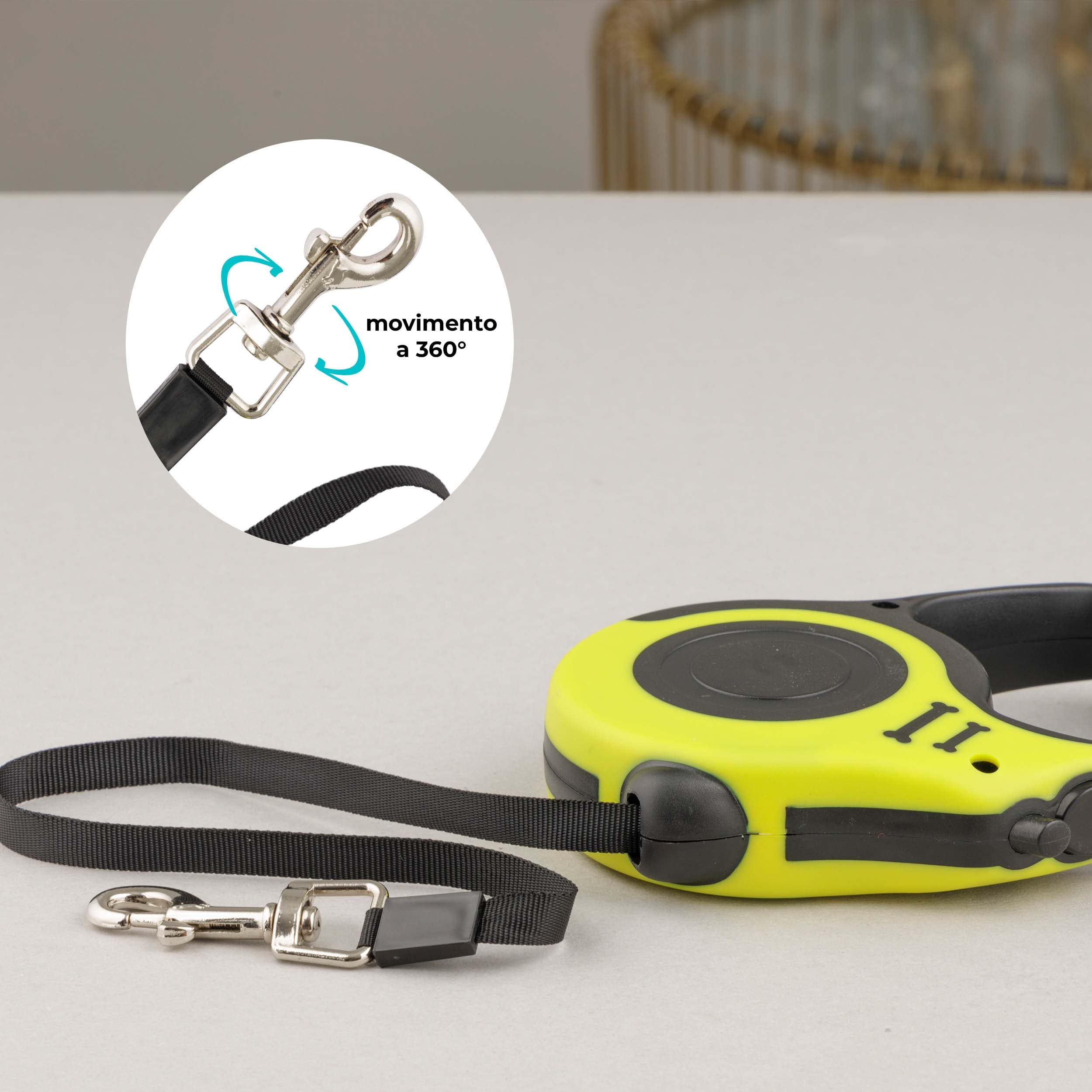 Guinzaglio Retrattile Per Cani Baroni Home - 5 Metri, Giallo, Per Taglie Piccole E Medie - Foto 7