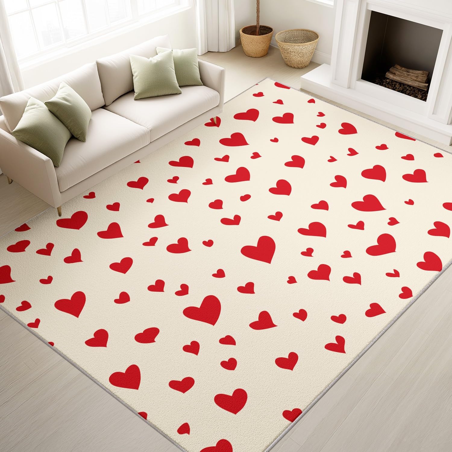 Moquette chambre moderne motif cœur pop art 160 x 230