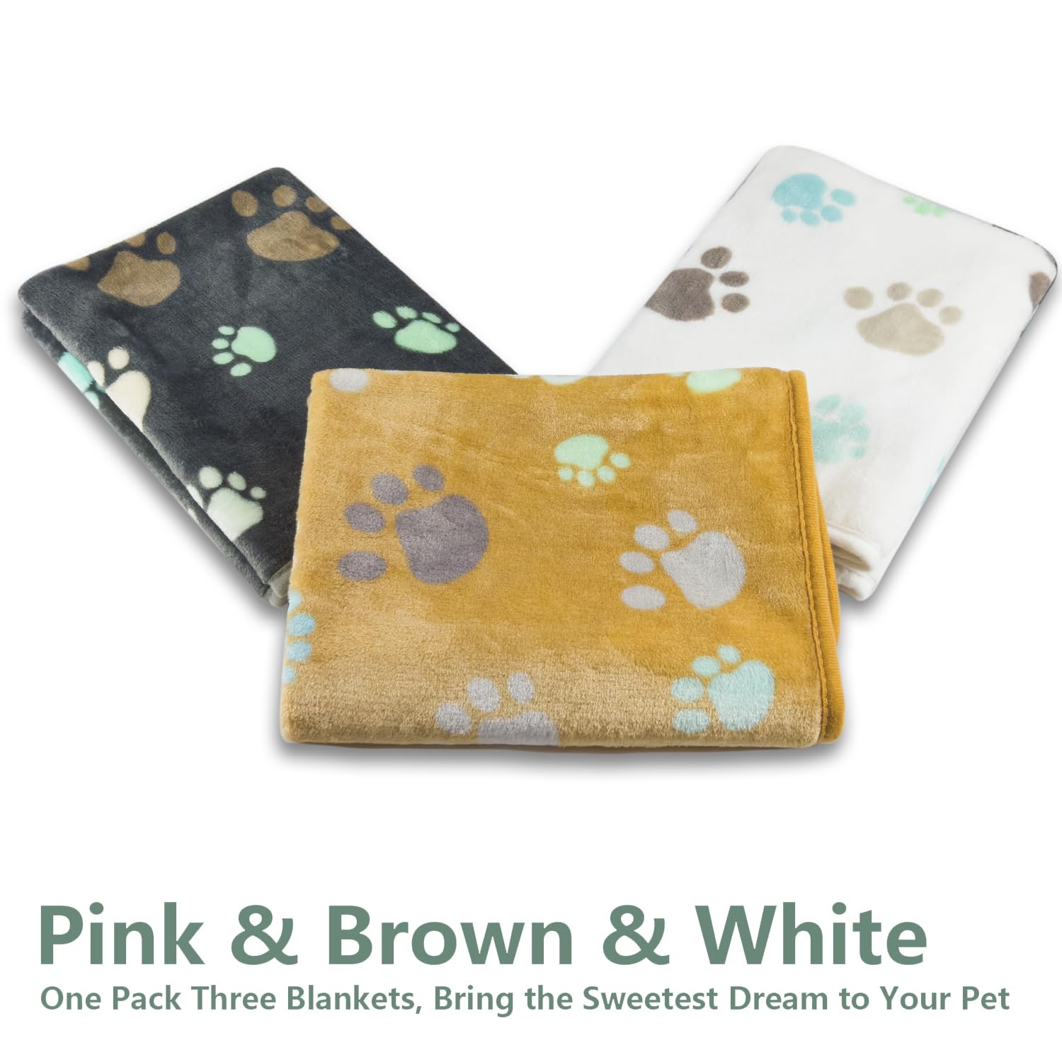 LeapSheep Dog Blankets Washable Thick Fleece Pet Blankets for Dogs Comfortable Warm Dog Blanket Large Washable Dog Blanket for Small Medium Large Pets (Big Paws - Image 2