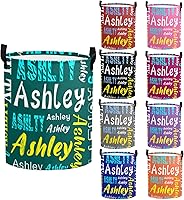 Vista 8 de Cesta de lavandería personalizada con nombre, cesta de lavandería plegable con asa para baño, sala de estar, dormitorio