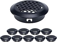 Vista 6 de MY MIRONEY Ventilación de aire de 1 pulgada (0.984 in), 10 unidades, color negro, circular, de acero inoxidable, con agujero de malla, para cocina