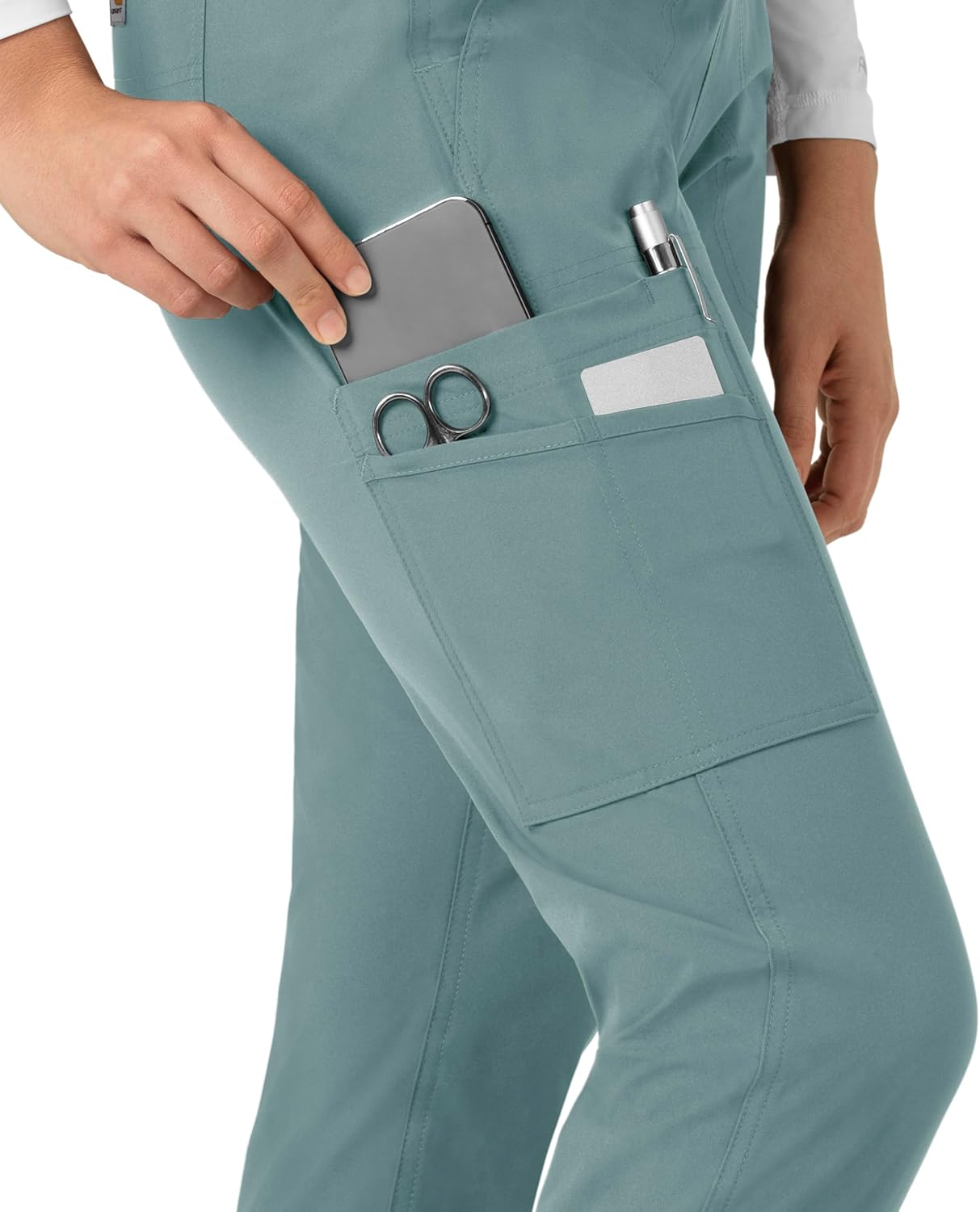 Carhartt Scrubs C51113 Women's Force® Modern Fit Jogger Pant X-Small Petite Summer Blue - Image 7