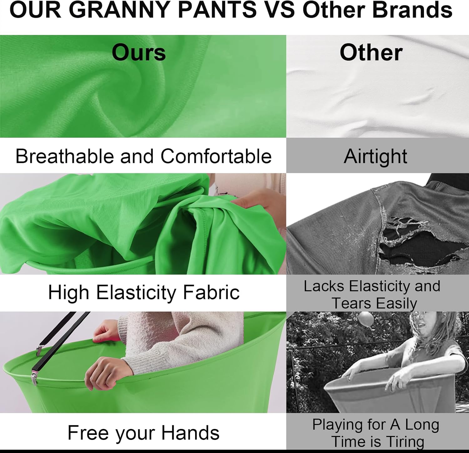 17 PCS Granny Pants Yard Game Easter Games Set, 2 Oversized Granny Funny Pants with 10 Balls, 2 Air Pumps, Outdoor Tossing Games for Kids Backyard Lawn Easter Carnival Party Reunion Gathering 4+ Ages