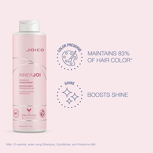 Miniatura 3 de Joico InnerJoi Preserve Conditioner  Para protección del color y brillo  Para cabello teñido  Sin sulfatos ni parabenos  Fórmula vegana derivada de