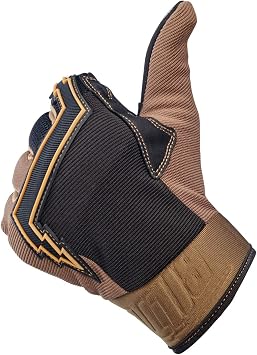 Biltwell | Baja | Motorcycle Gloves | CE Certified | Abrasion Resistance | Breathable Fabric | Leather Protection | Hard Knuckle Gaurds | Open Cuff