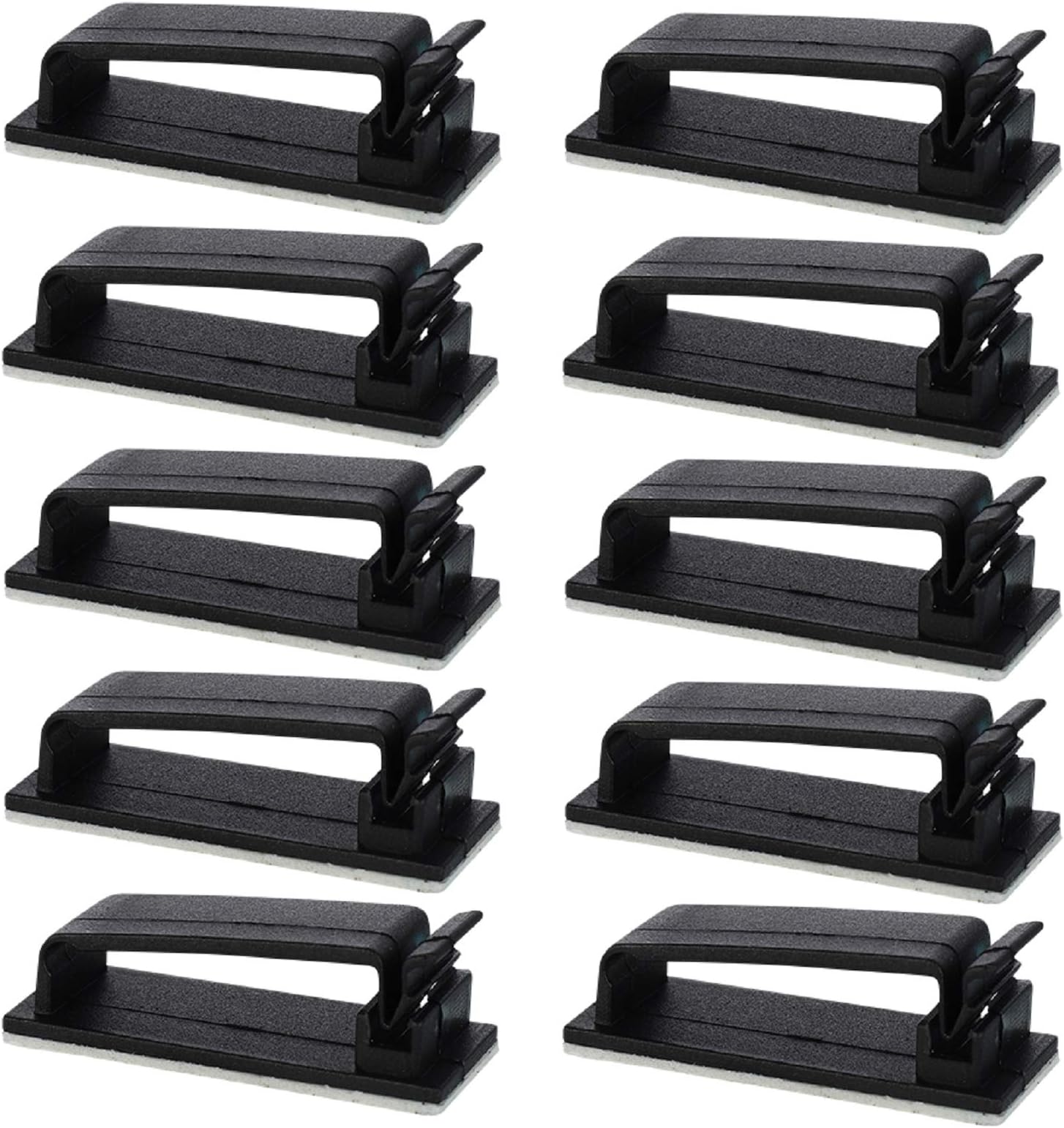 lovingmona Adhesive Cable Clips 50 Pieces Black Cable Tidy Clips Wire Ties Holder Cord Management Holder Clamp Cable Organiser for TV PC Audio Laptop Ethernet Cable Desktop Home Office