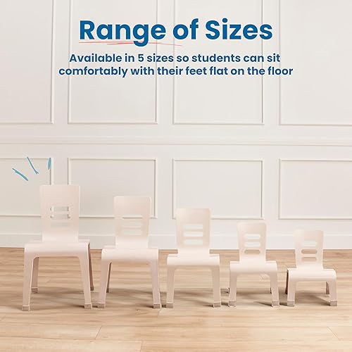 Miniatura 5 de ECR4Kids Silla Bentwood, altura del asiento de 14 pulgadas, asientos apilables, lavado blanco, paquete de 2