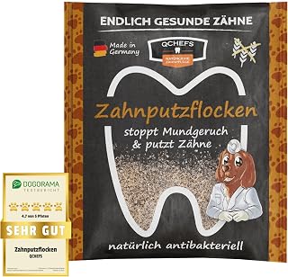 QCHEFS Zahnputzflocken für Hunde, plastikfreie Großpackung