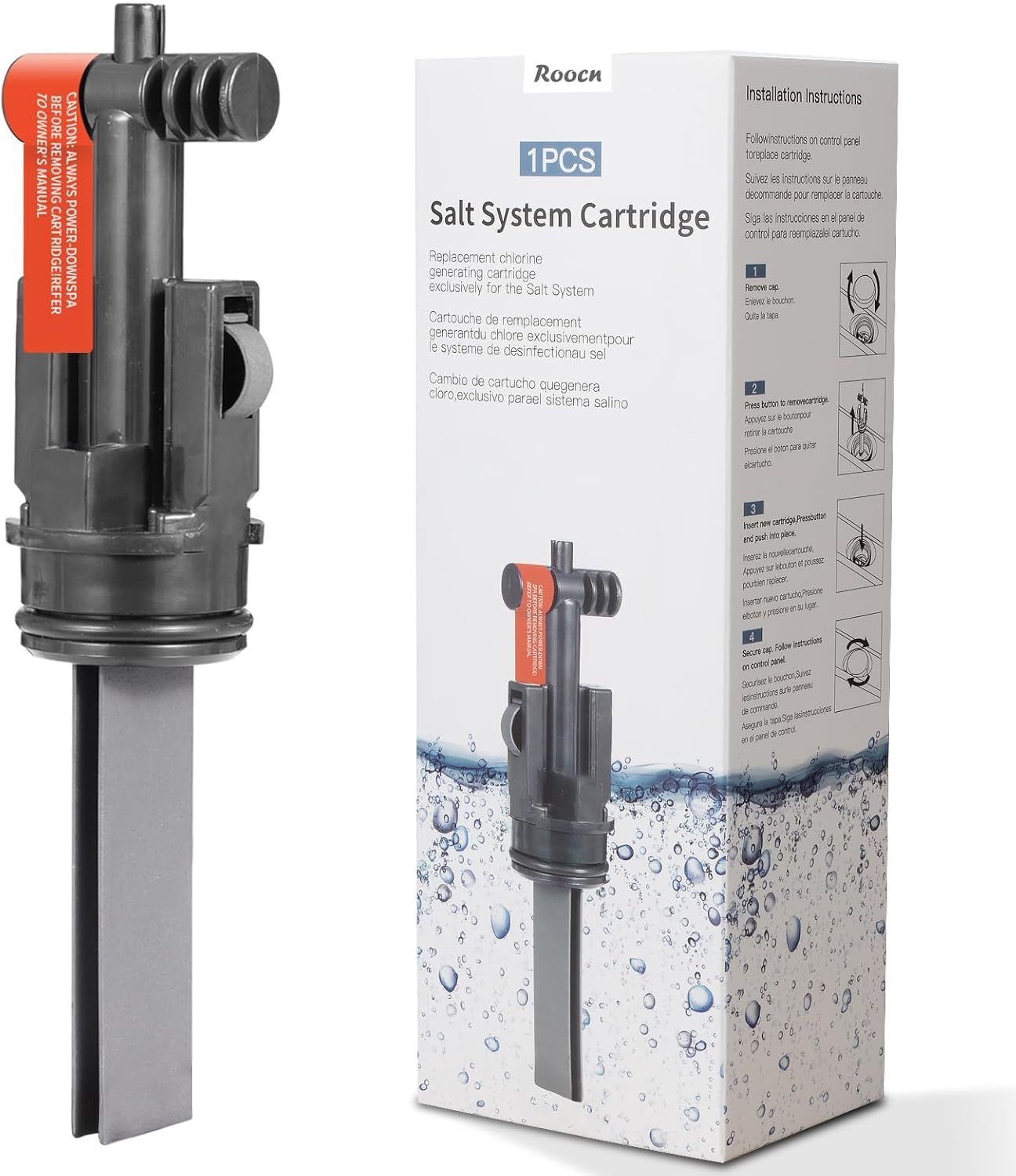 Salt System Cartridge Replacement for Spas,Saltwater Sanitizer Cartridge for Hot Tubs & Frehs Water Systems,Compatible with Hot Spirng and Calde