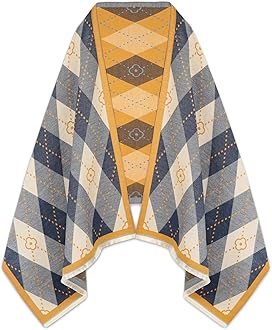 EXTREE Scarfs for Women Pashmina Silky Shawl Wrap for Evening Dressing Blanket Open Front Poncho Cape