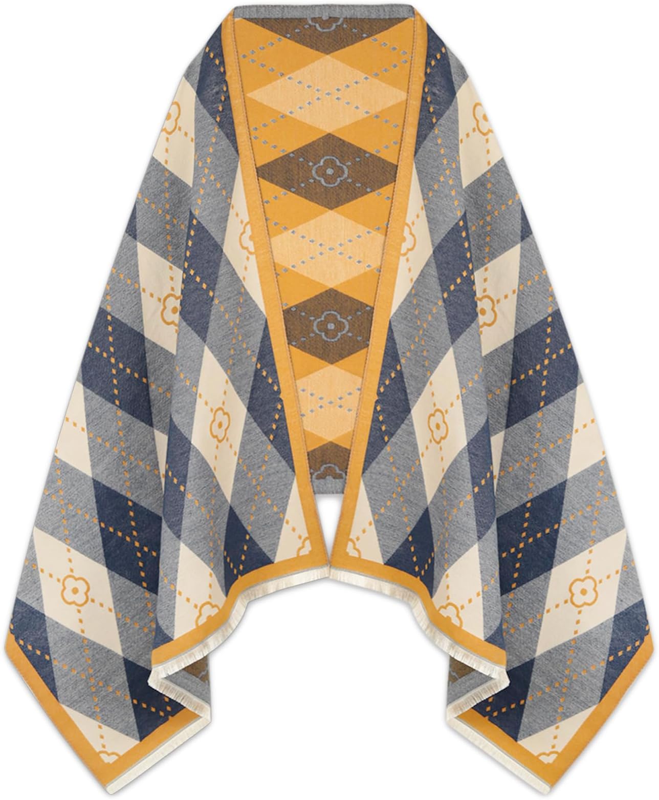Scarfs for Women Pashmina Silky Shawl Wrap for Evening Dressing Blanket Open Front Poncho Cape