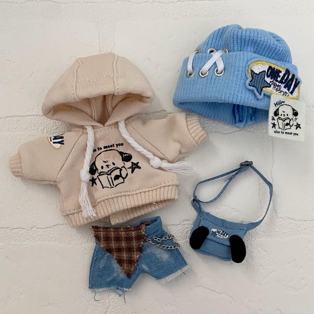 Amazon.co.jp: オビツ11 どーる 青 パーカー ニット帽 パンツ 4点  