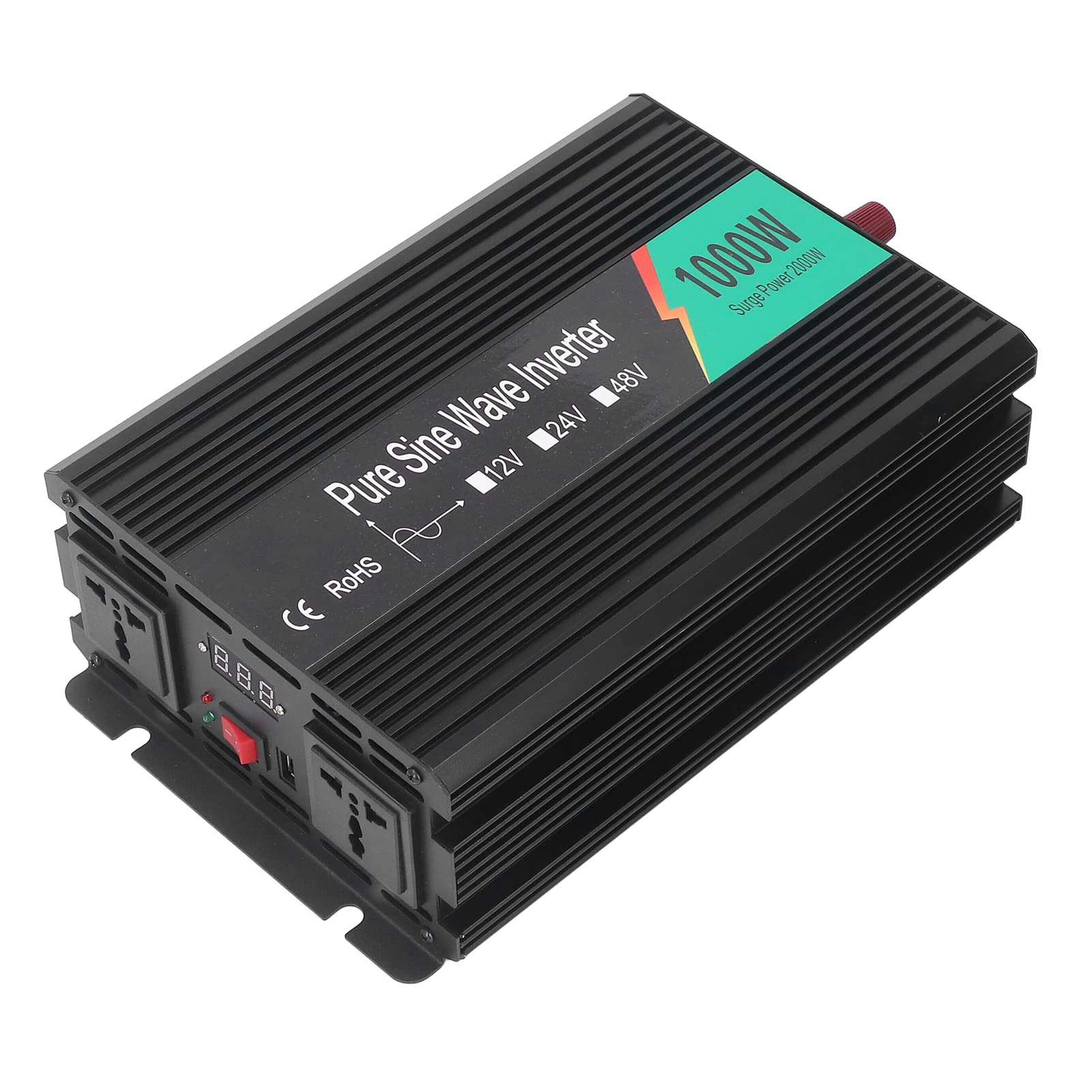 1000w Pure Sine Wave Power Inverter Inteligentne chłodzenie LCD Wyświetlacze LED UPS Wydajność do domu, wakacji i kempingu (12v a 220V - 240 V.)