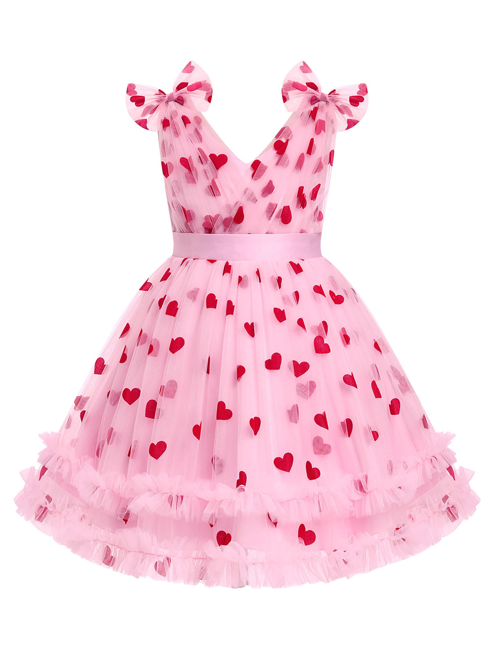 IMEKIS Toddler Kids Girls Sparkle Sequins Tulle Party Dress, Wedding Formal Birthday Tea Party Dresses 2-8T