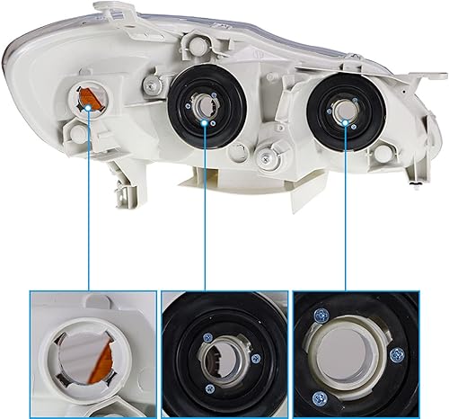 Miniatura 5 de LABLT Repuesto para faros delanteros Corolla 2003 2004 2005 2006 2007 2008 Par de faros delanteros izquierdo + derecho