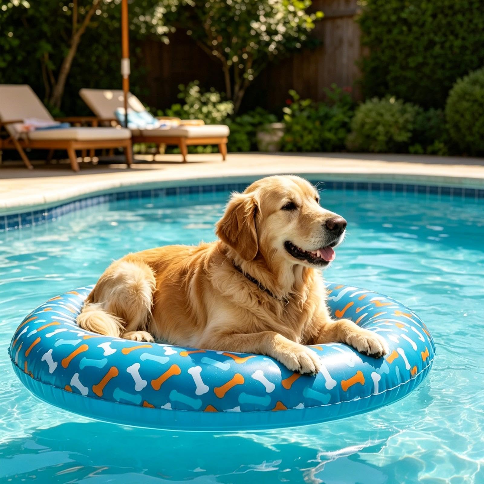 Dog Pool Float, Leak Proof Heavy-duty PVC, Pet Floating Raft, 80x80x20cm