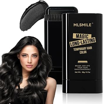 Hair Color Comb,Safe Convenient Waterproof and Sweat-Proof Comb Hair Dye Cream,Coffee Portable Hair Colouring,2-in-1 Color Correction Stick with Comb to Cover Gray and White Hair black