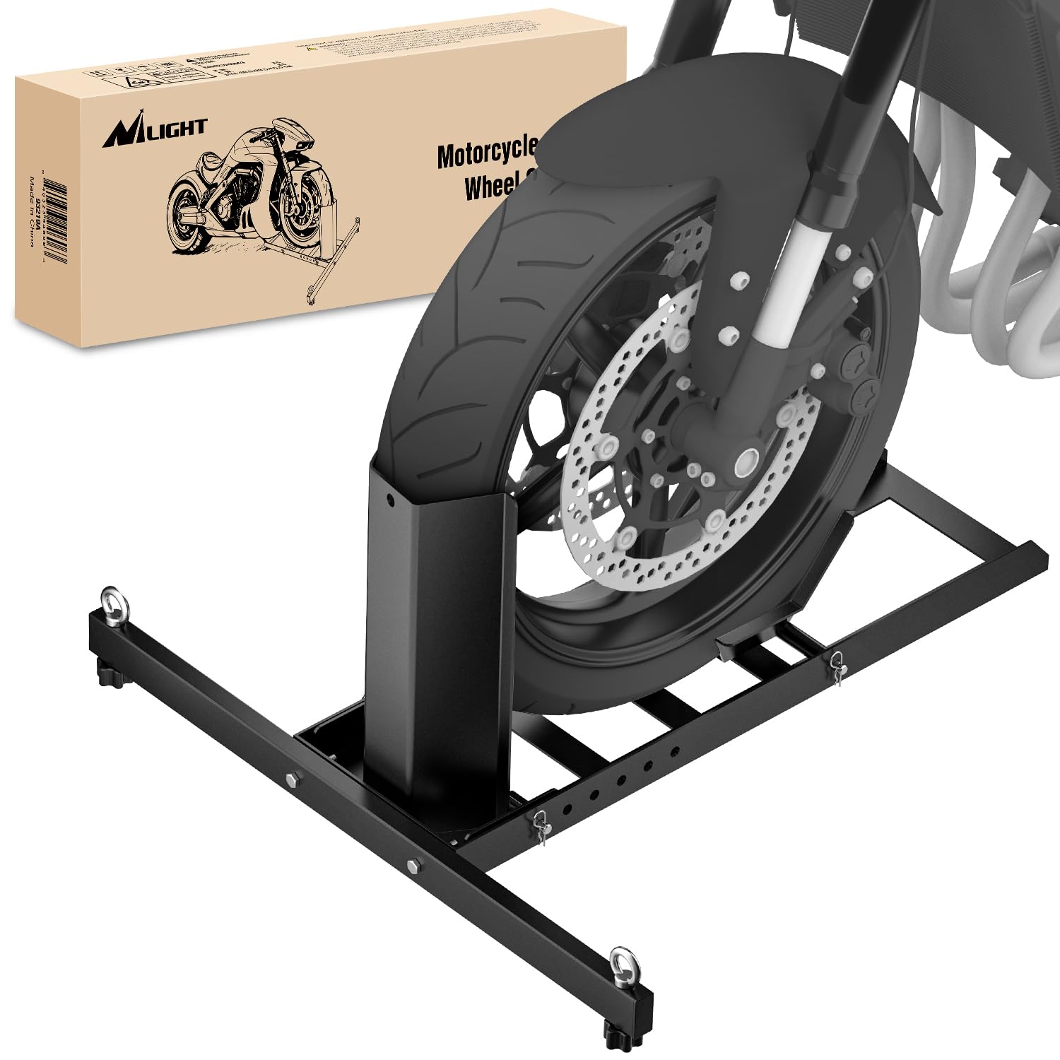 Nilight Motorcycle Wheel Chock Stand for 15"-22" Wheels