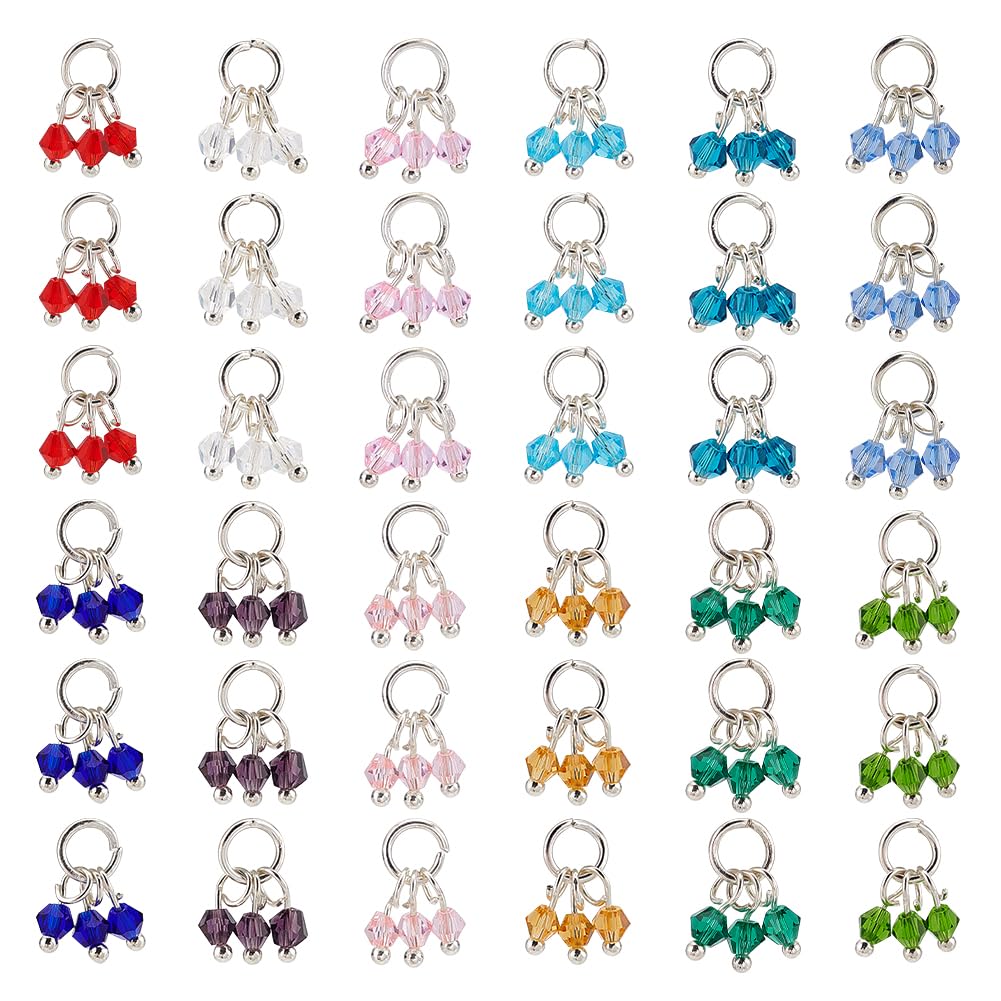 NBEADS 48 Ciondoli Birthstone In Cristallo – 12 Colori – Perline Di Vetro Con Pietre Preziose Finto Per Gioielli Fai Da Te