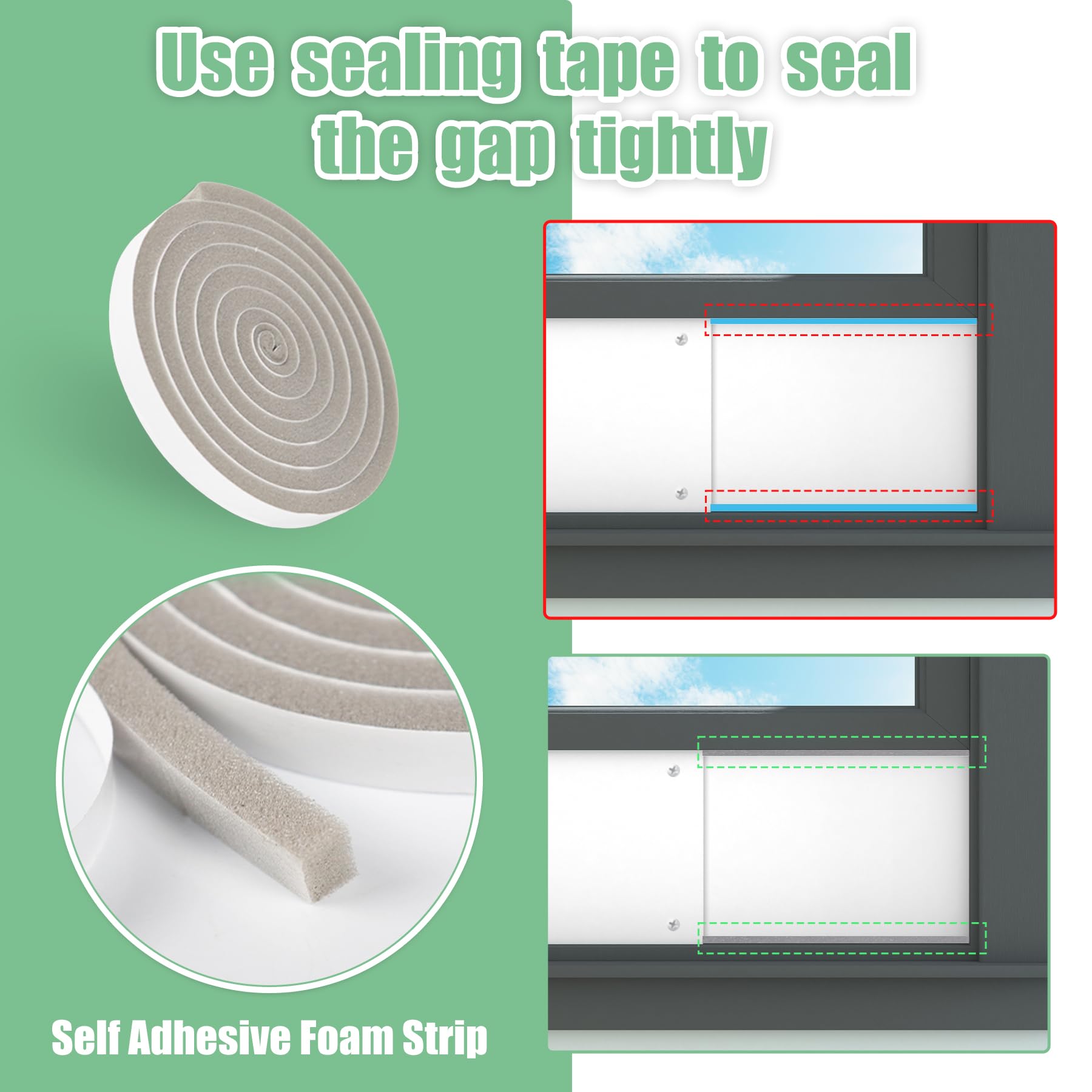 Dual Hose Portable Air Conditioner Window Kit, 5.9" Diameter