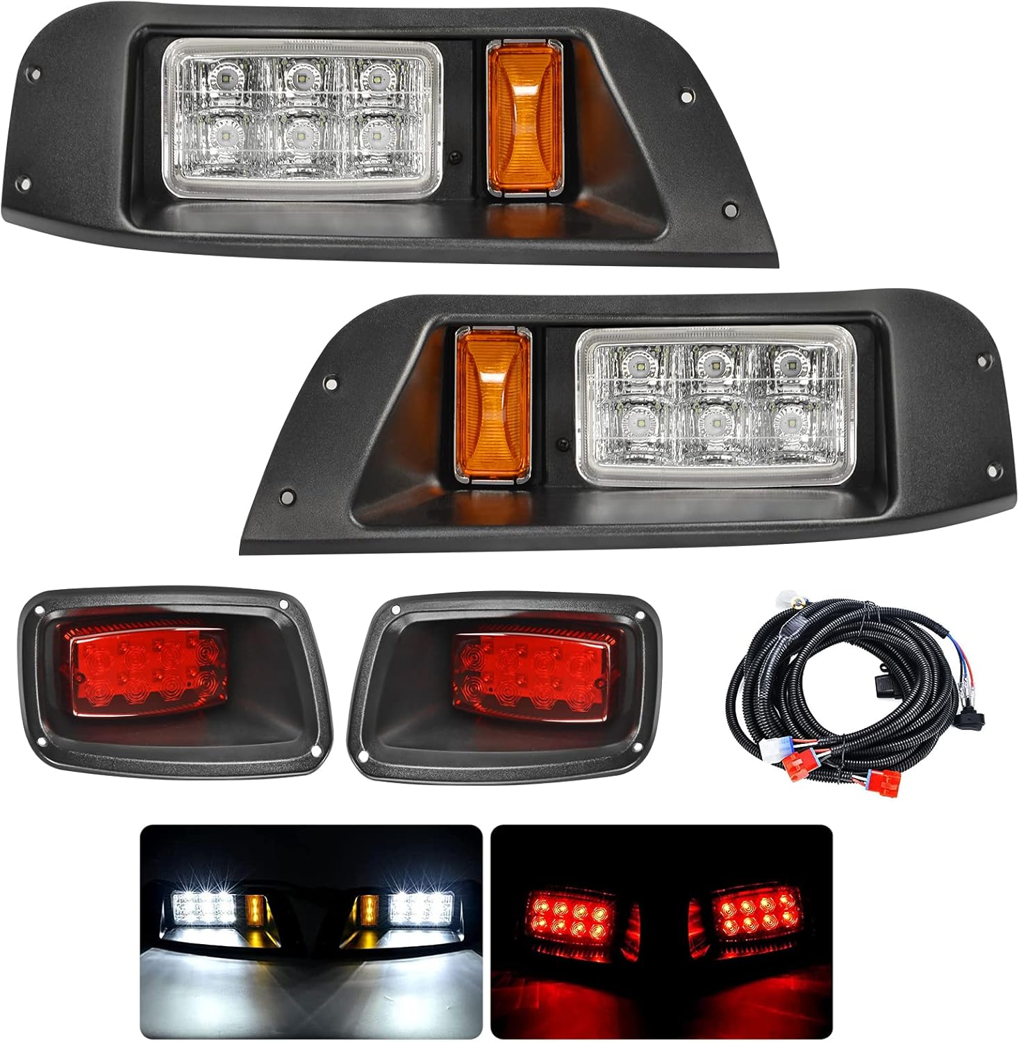 Techlnovat EZGO TXT Light Kit with LED Headlight and Tail Light Kit