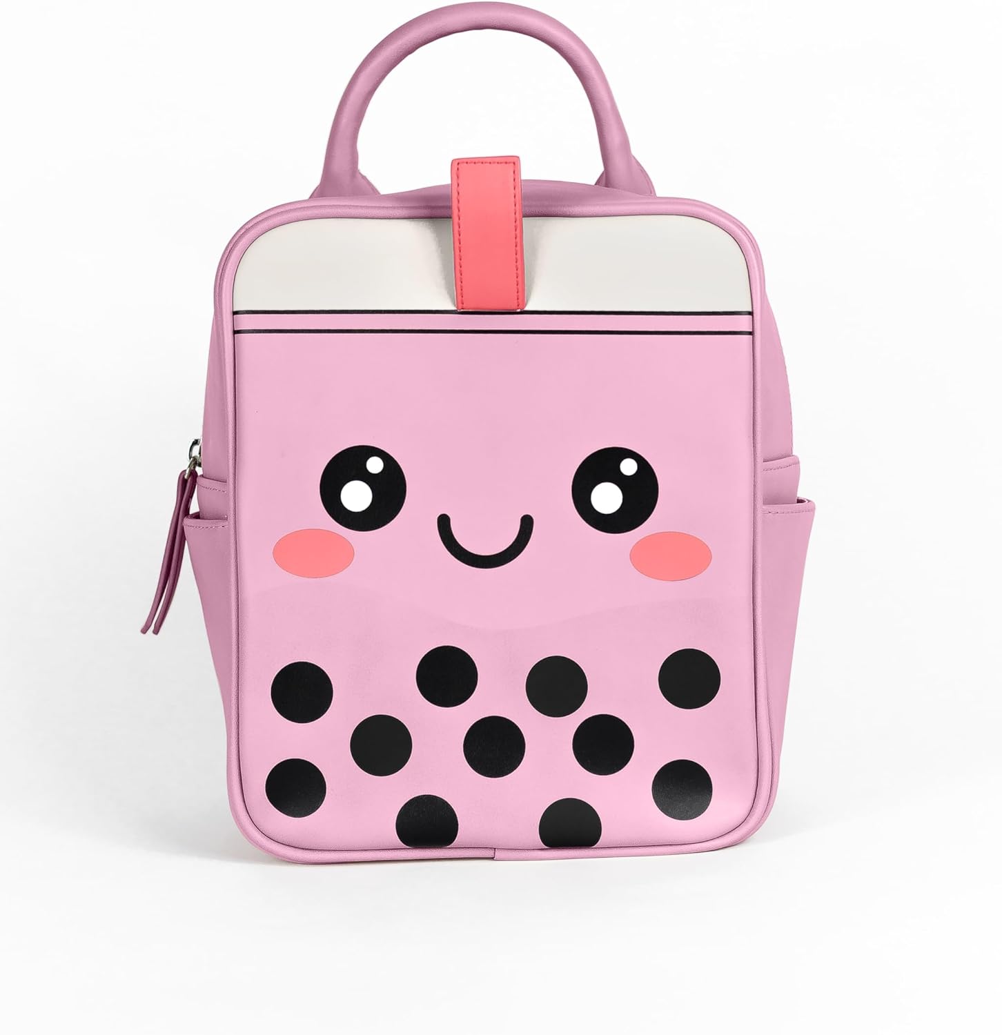 Boba Premium Faux-Leather Backpack, Crossbody, or Purse (Pink)