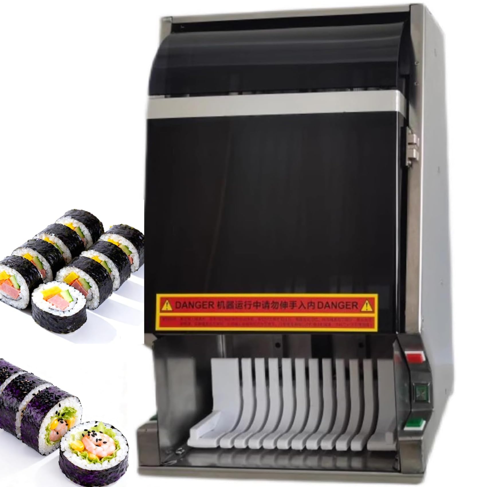 Sushi Rollschneider, Edelstahlklinge für gleichmäßige Schnitte, perfekt für Zuhause, Küche und Restaurants