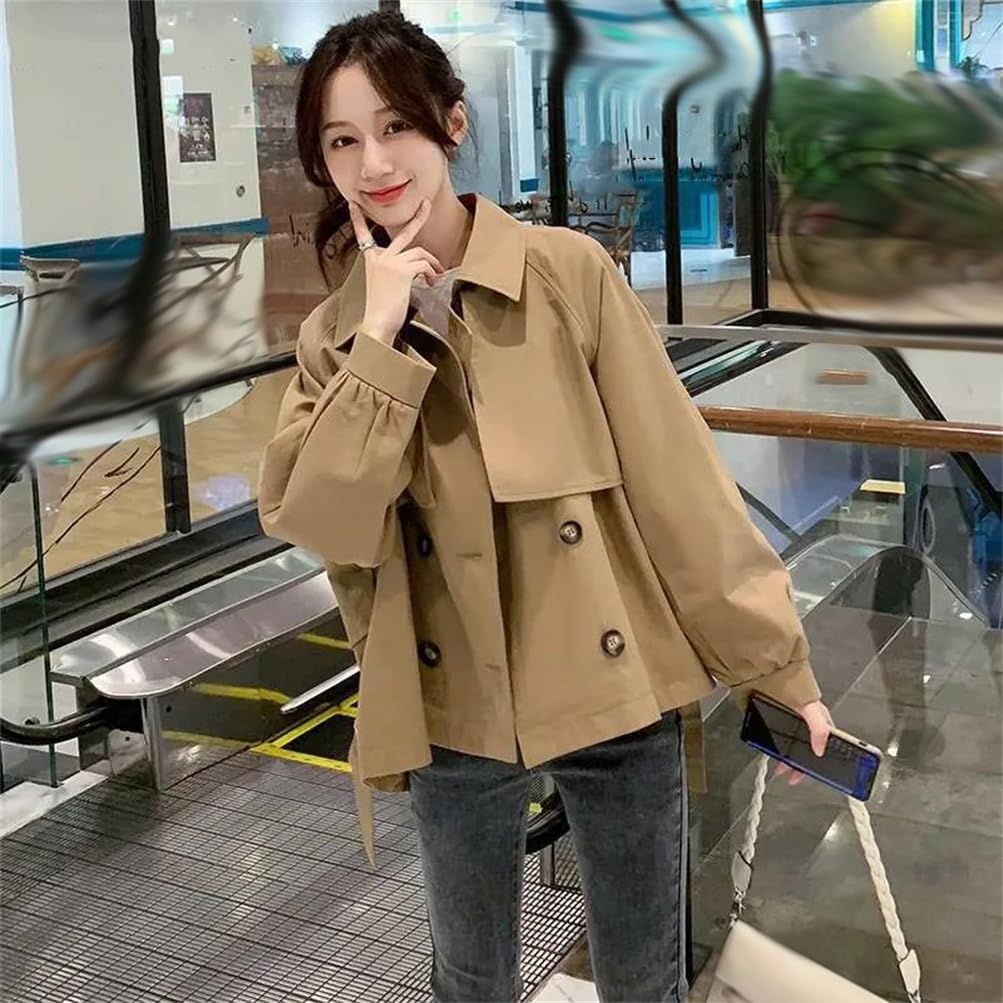 Trench Coats Women Vintage Double Breasted Elegant Temper British Stylish Clothing Spring