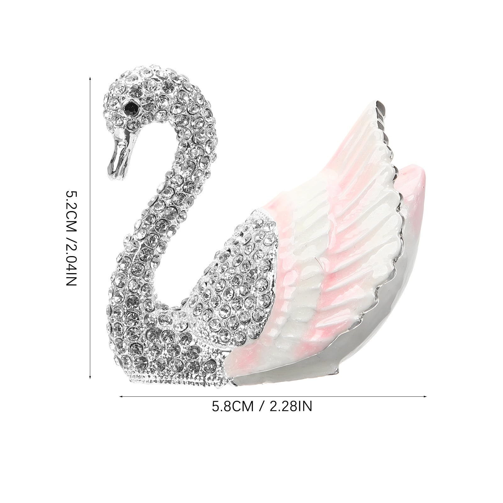 Organizador de joyería con forma de cisne, caja de aleación plata para almacenamiento y decoración en bodas y hogar
