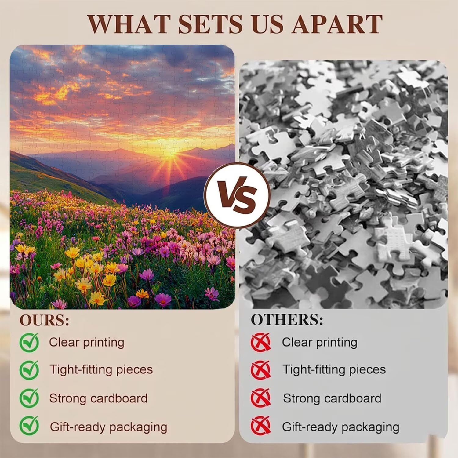 Puzzle 5000 Pezzi Classici, Puzzle paesaggio fiore 156 x 105 cm, Gioco Educativo e Antistress in Legno con Poster Incluso, Ttività DIY per Famiglia, Regalo per Appassionati, Decor Parete Casa, f0-521