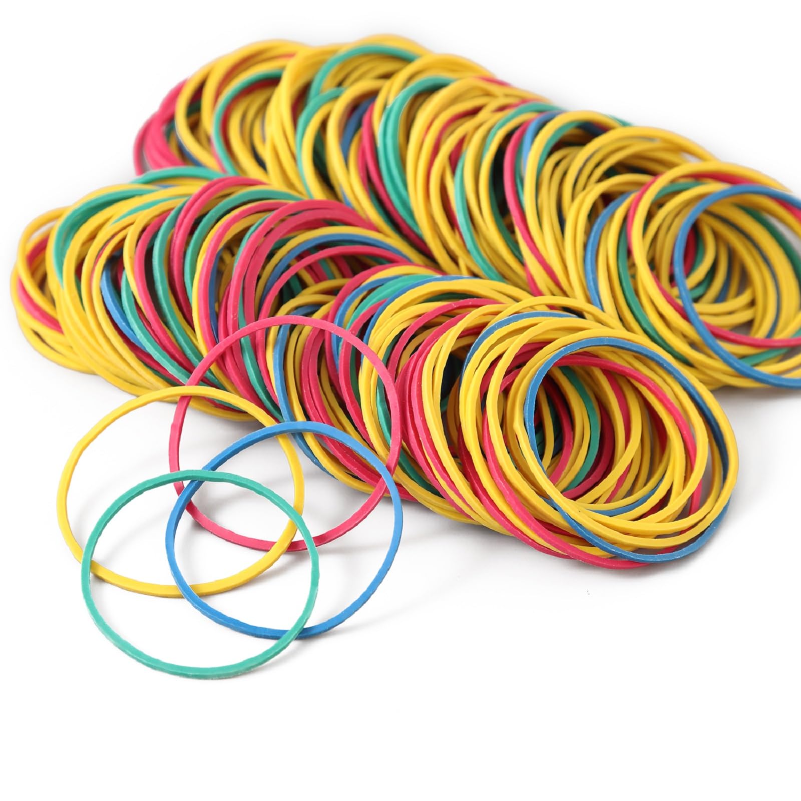 1000 fasce elastiche in gomma di colore da 3,8 cm, elastiche, per uso generico, elastiche, elastiche, per casa, ufficio, scuola, articoli di cancelleria (multicolore)