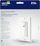 Leviton 2-Pack Decora Occupancy Motion Sensor Light Switch, Auto-On, 2A, Residential Grade, Single Pole, DOS02-2PK, White
