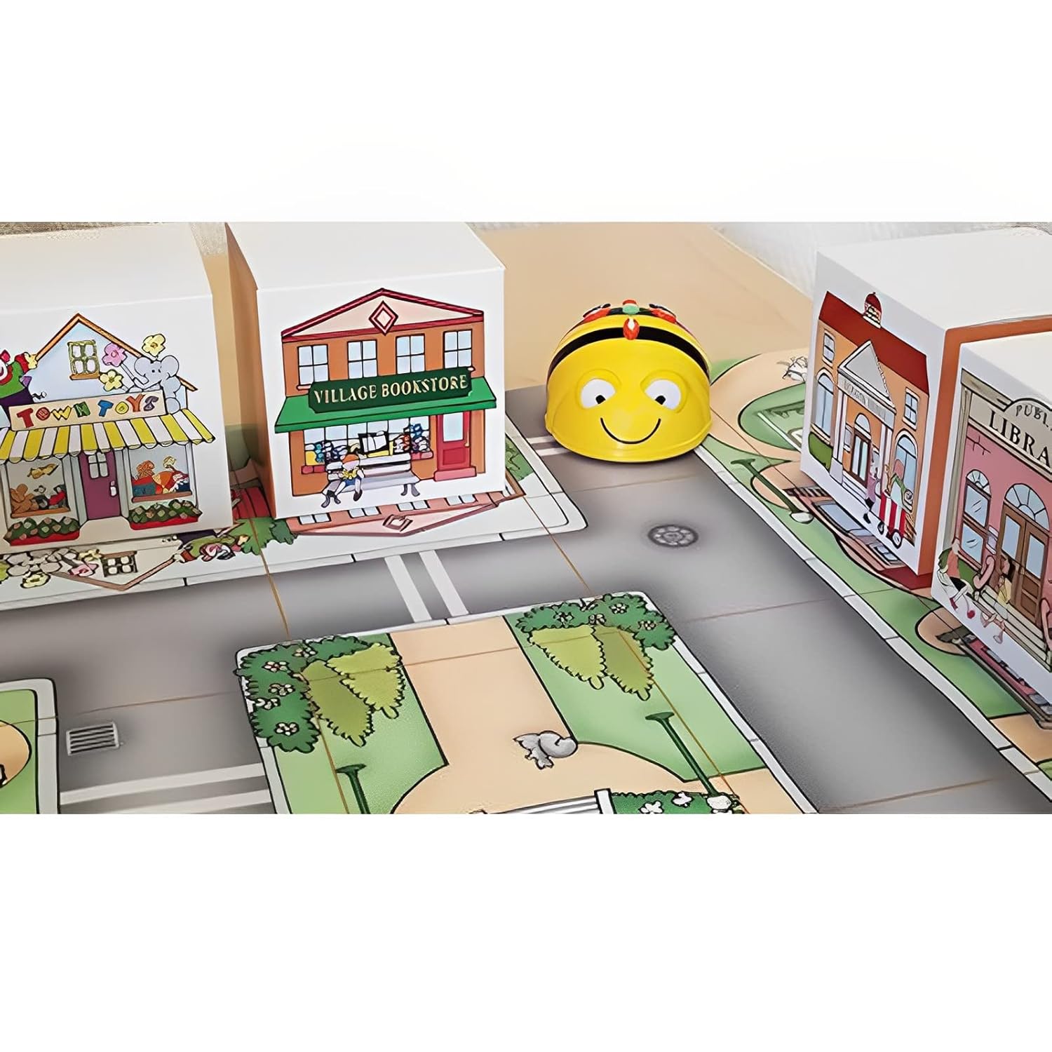 Basic Programming: 1 Bee-Bot Floor Robotics with 2-pc 3D Community Construction Kit - New See & Say Version