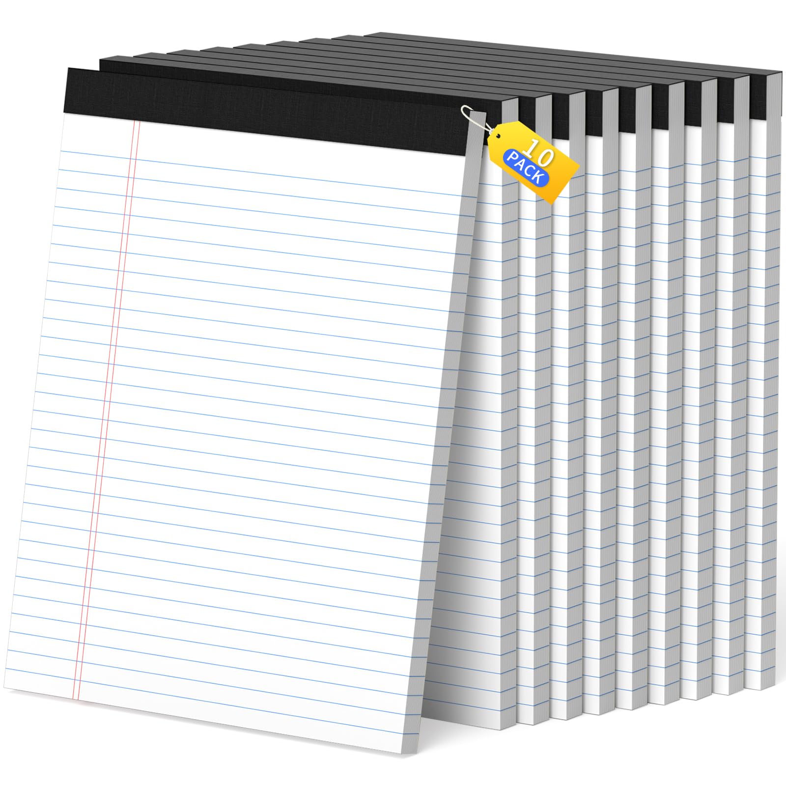 Legal Pads 8 5 x 11 White Note Pads Wide Ruled Paper - 10 Pack 500 Sheets Total