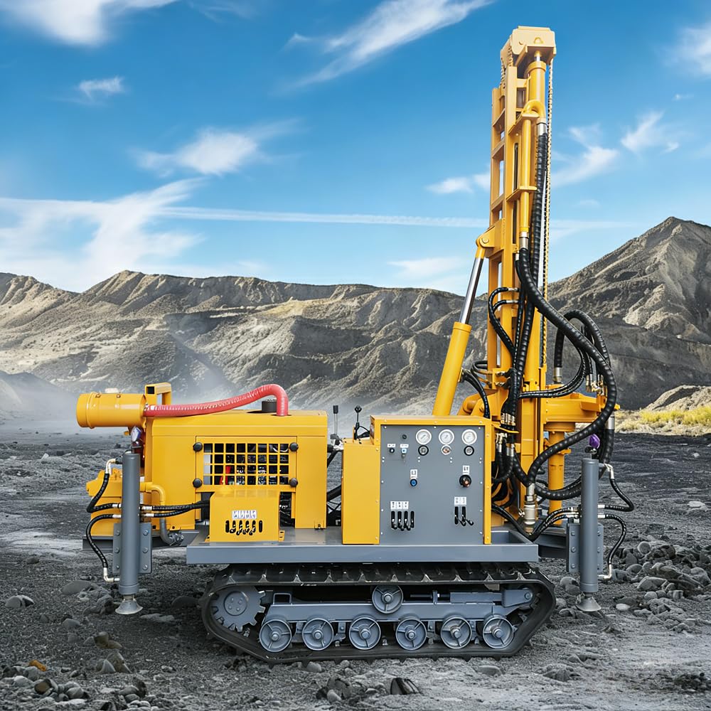 Crawler Based Water Well and Air Drilling Rig for Geological Exploration, Hard Formation Drilling, and Irrigation Infrastructure Construction