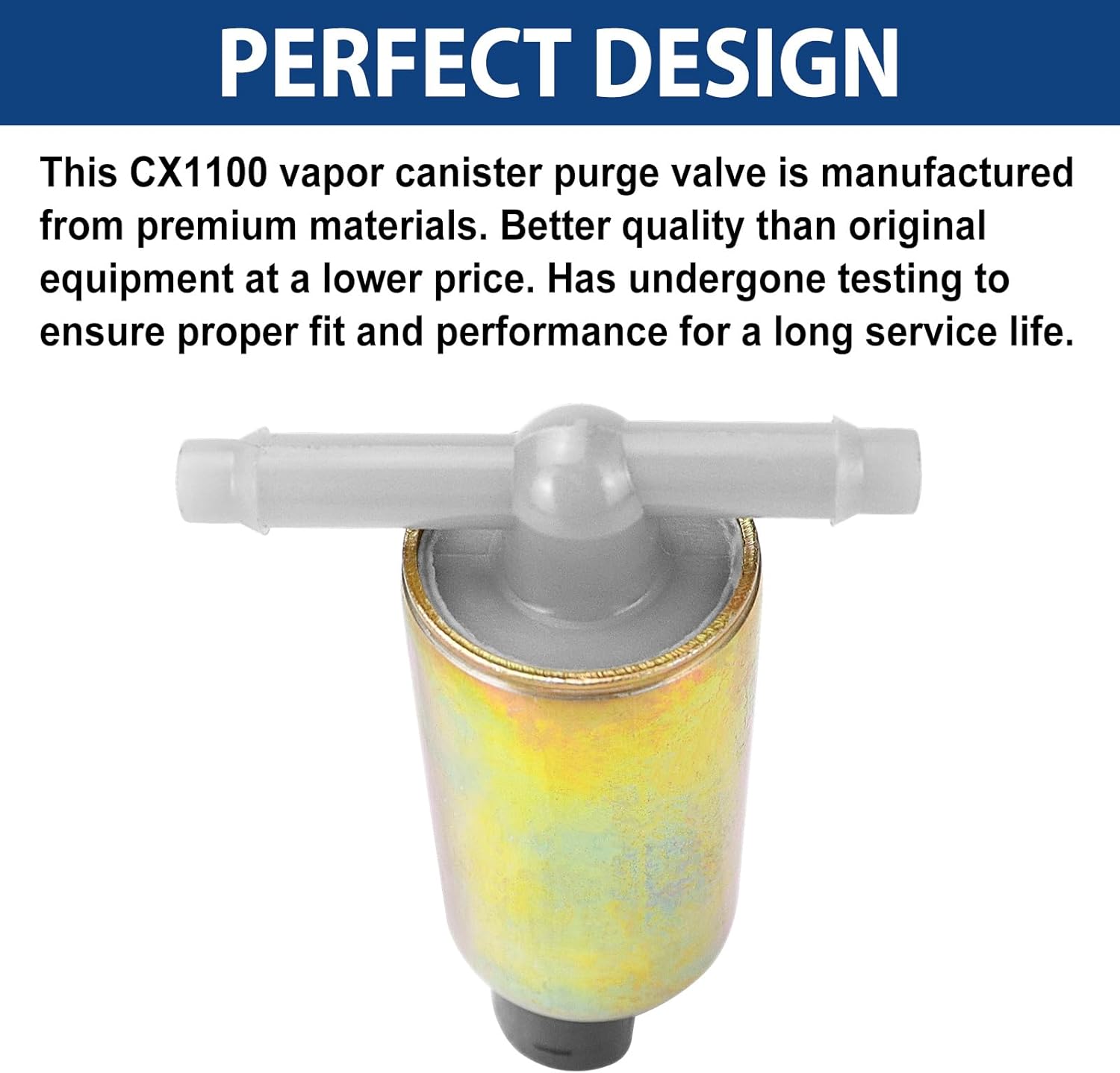 CX1100 Vapor Canister Purge Solenoid - Compatible with 1990-1996 Ford E-150, F150, F-250, Taurus; 1990-1994 Lincoln Continental; 1990-1995 Mercury Sable, Topaz & Other Select Series