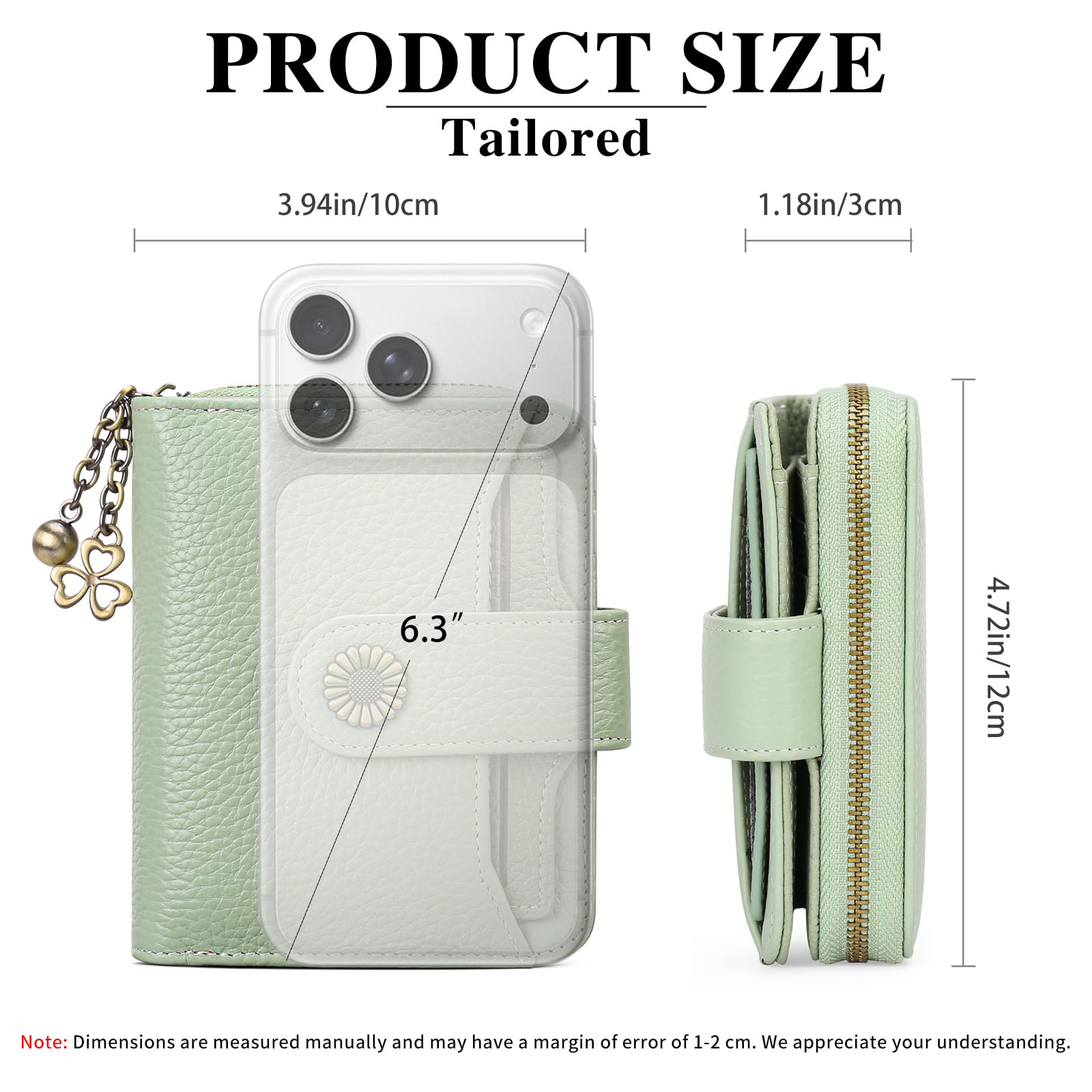 SENDEFN Cartera Mujer Cuero Monedero Corto Bolsa de Plata Mujeres RFID Bloqueo Cartera Mujeres Pequeña Cremallera Cartera