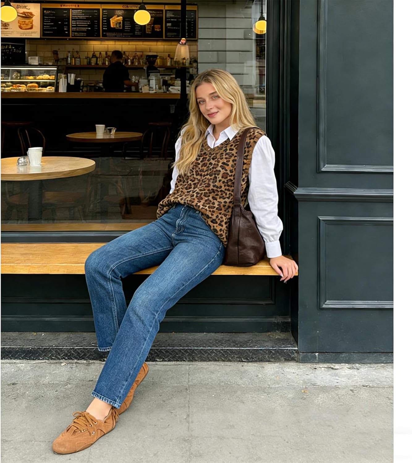 Women's Lace-Up Ballet Sneakers Sneakerina Fashion Ballerina Sneakers Comfortable Outgoing Ballet Flat Shoes Walking Tennis Casual Shoes - Image 3