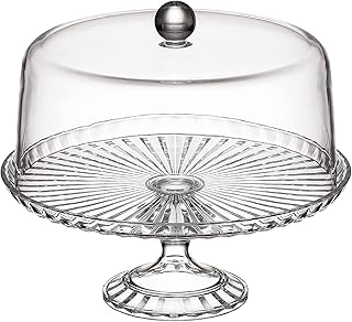 CBJAPAN Cake Stand with Dome Lid, Size 6, Clear, Plastic, Cake Stand & Dome, M UCA