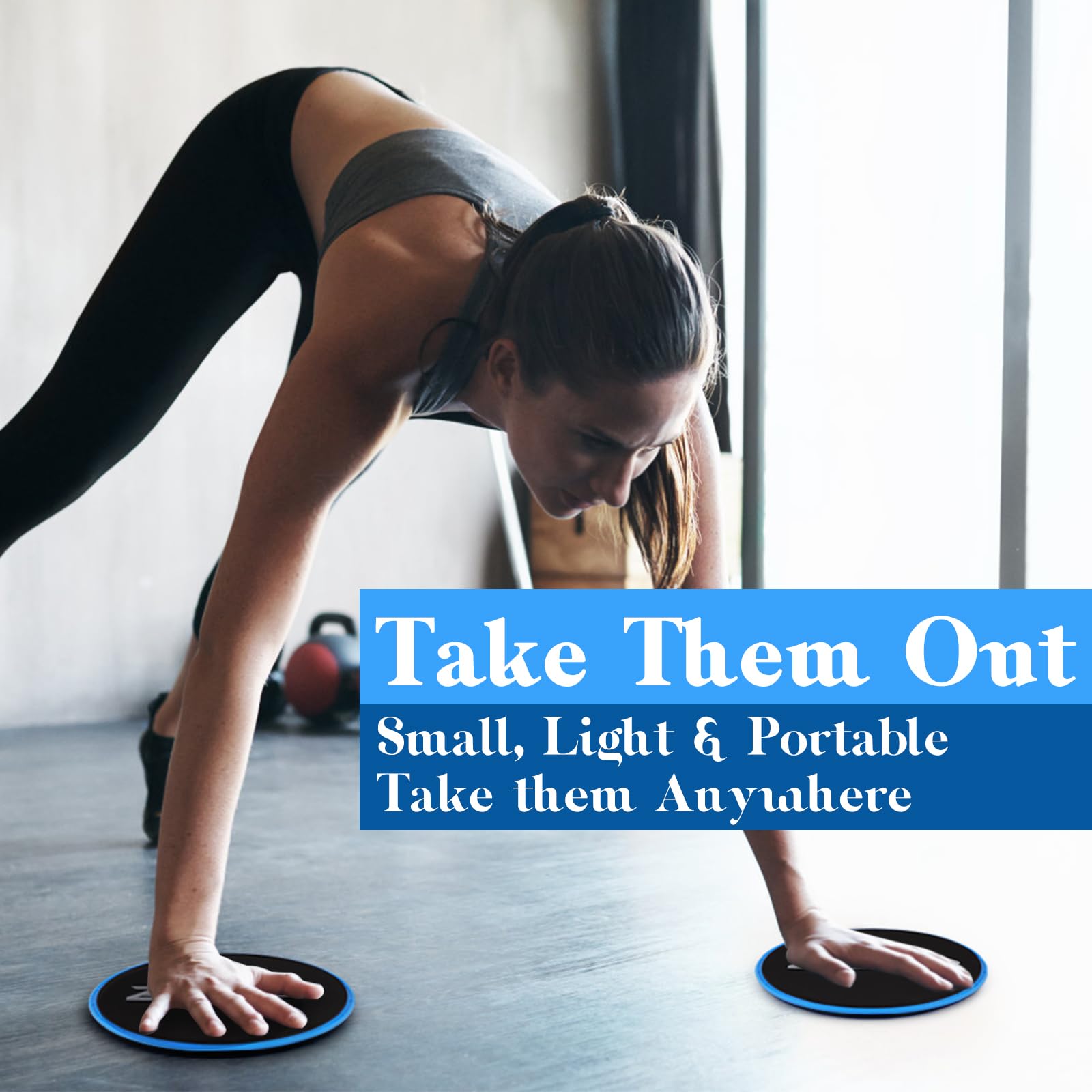 ZILLEEN Deslizadores de ejercicio para entrenar, discos azules de fitness para pilates, mujeres y hombres, paquete de 10