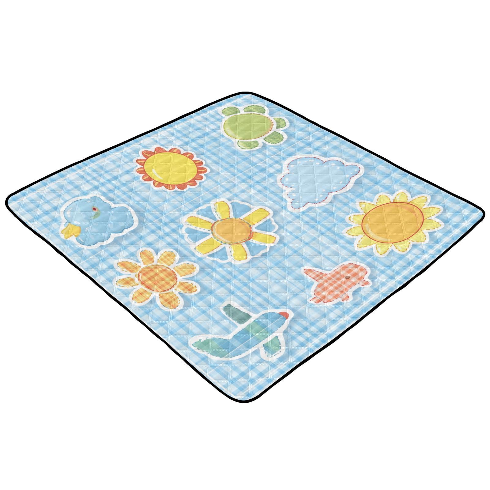 Kigai Colorful Patchwork Baby Play Mat for Floor and Playpen 50x50 inch Non-Slip Baby Activity Playmat Waterproof Foldable Crawling Mat for Infants Toddlers