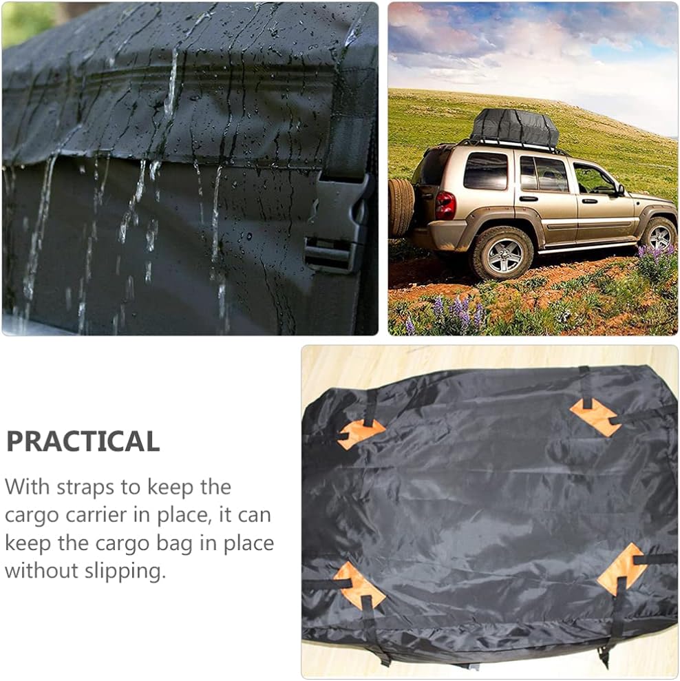 FAVOMOTO 1pc Car Rooftop Cargo Bag with Non- Mat Oxford Easy to Use Luggage Carrier for Outdoor Travel Camping Fits All Vehicle Roof Racks