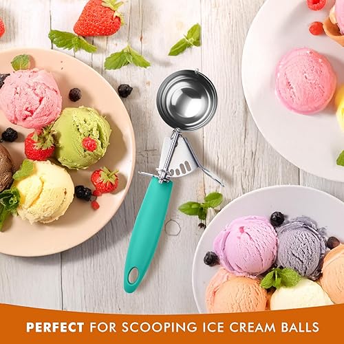 Miniatura 6 de Portion Scoop, 2.75 OZ Disher Scoop, #16 Cookie Scoops, Green Handle, for Portion Control, Cookie Dough, Cupcake Batter, Ice Cream, Muffin, Mashed