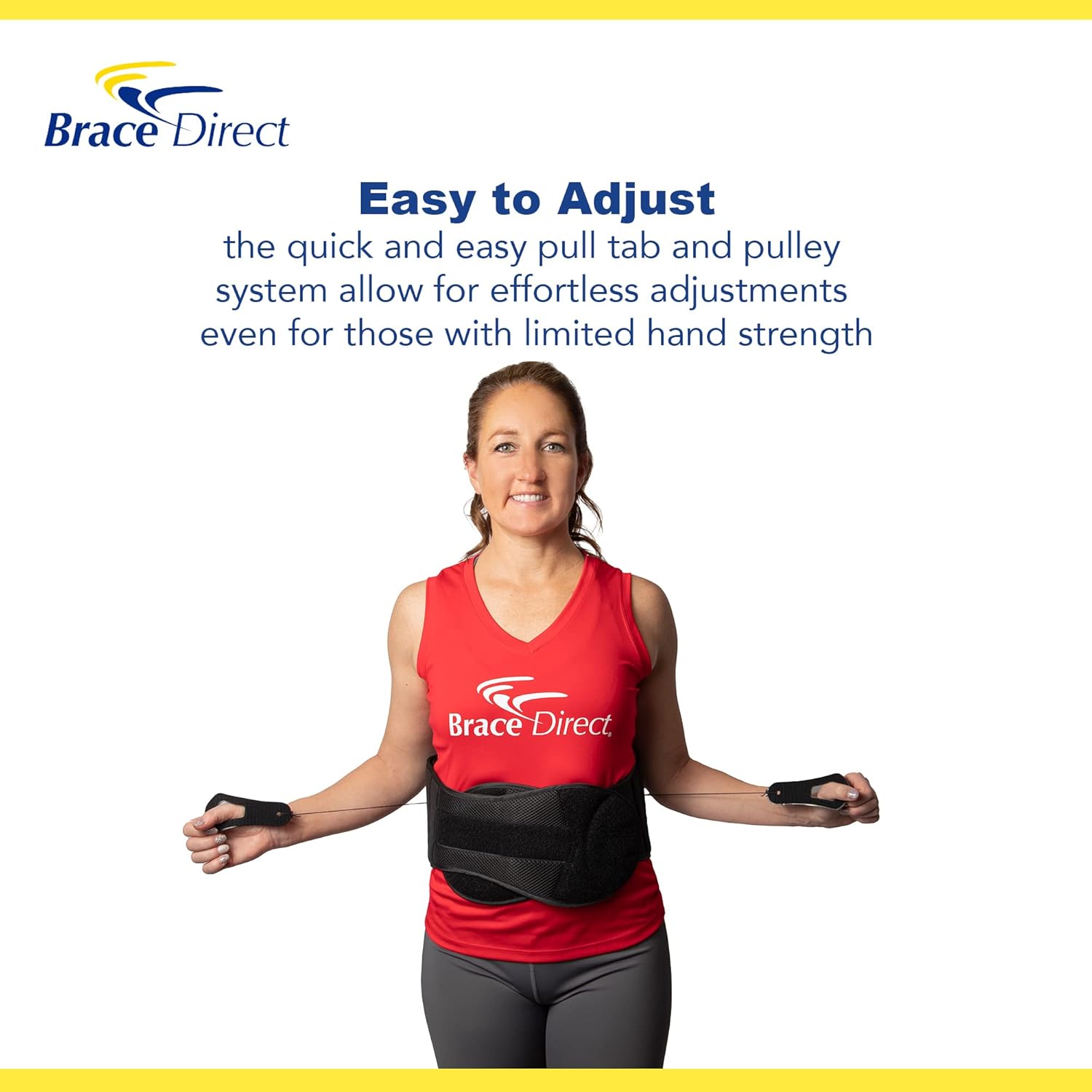 Black Adjustable Lumbar Support Back Brace