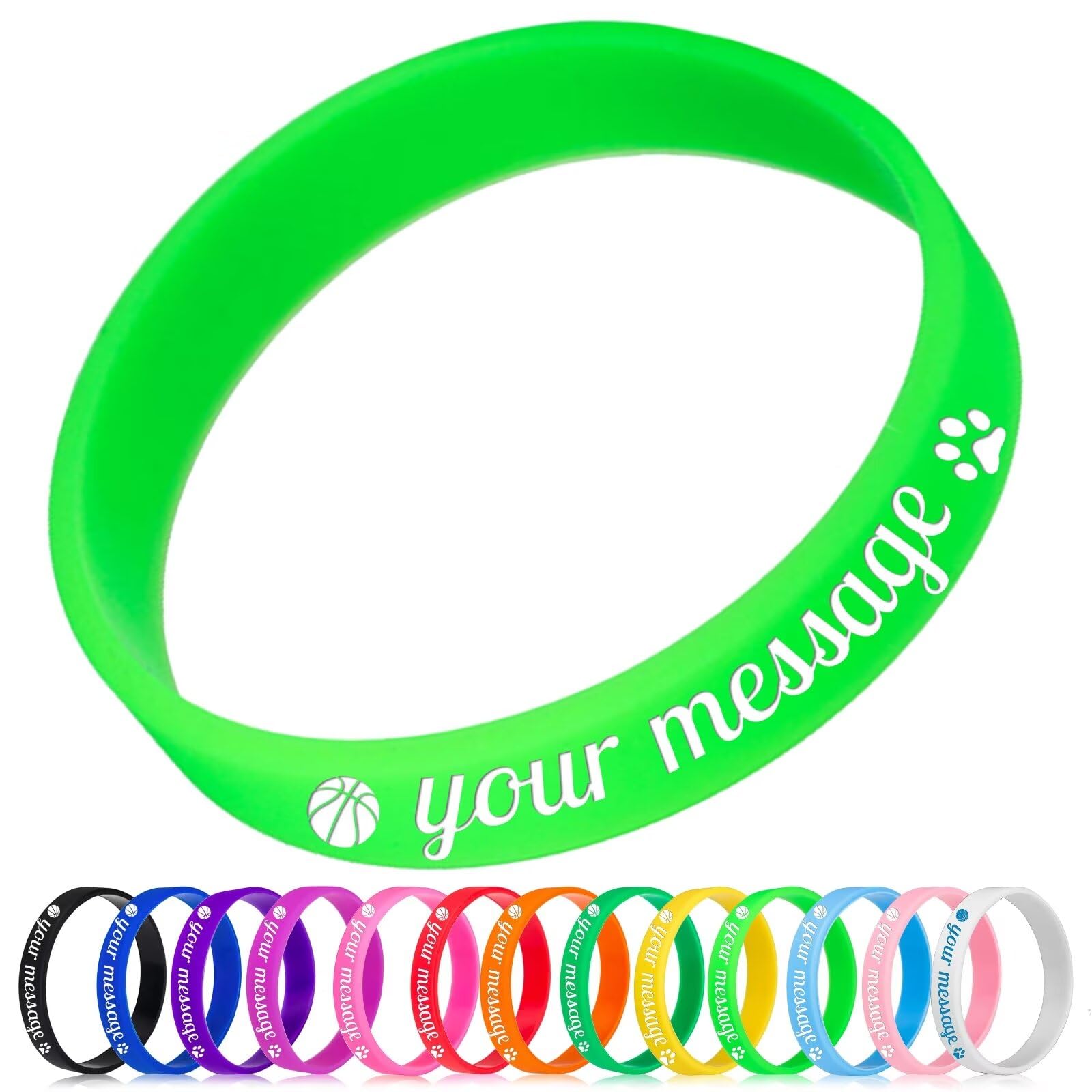Aokizkdzsw Custom Silicone Wristbands - Personalized Customizable Rubber Bracelets - Customized for text/LOGO, Motivation, Events, Gifts, Support, Awareness