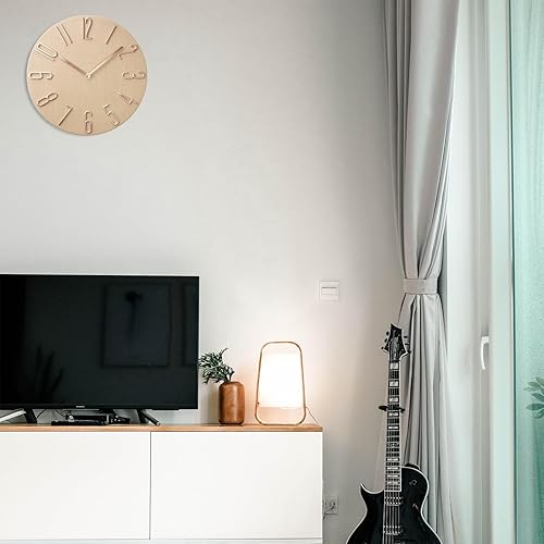 Miniatura 8 de Reloj de pared, reloj silencioso, reloj de pared que funciona con pilas, reloj de pared moderno de 12 pulgadas, adecuado para oficinas, salas de